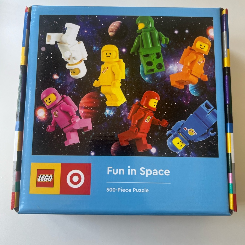 Lego Fun in Space Puzzle — Blue Box with Multicolor Astronaut Minifigures